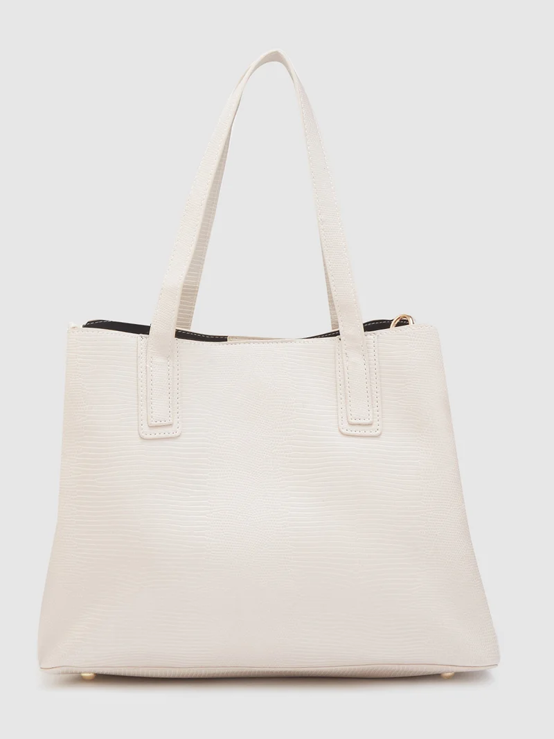 globus  Globus Women Ivory Textured Casual Handheld Bag  | Best Price UAE